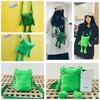 Süße grüne Frosch Plüsch Umhängetasche für Damen Cartoon-Figur Crossbody Tasche mit Reißverschluss