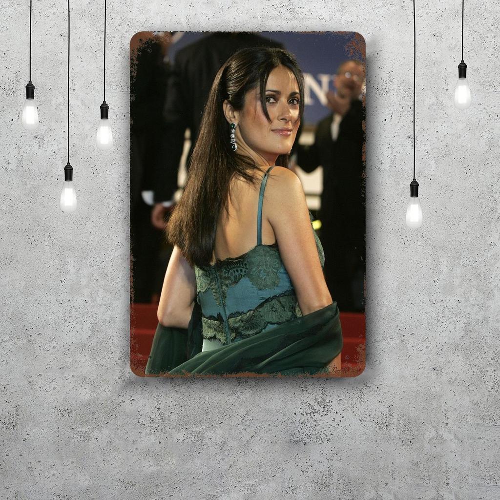 salma hayek Funny Bar Metal Sign Retro Plaque Vintage Sign Alcohol Drinker Pub Club Man Cave Kitchen Wall Decoration