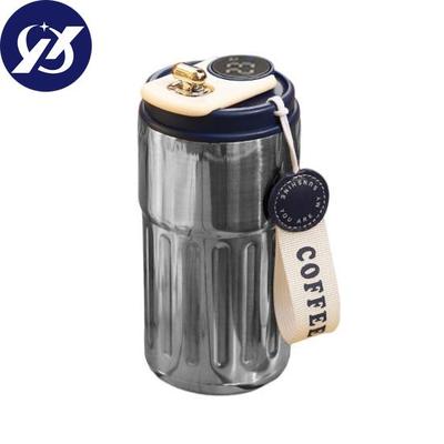 450 ml Thermobecher, intelligenter Isolierbecher mit auslaufsicherem Deckel und Temperaturanzeige für Zuhause, Büro, Outdoor