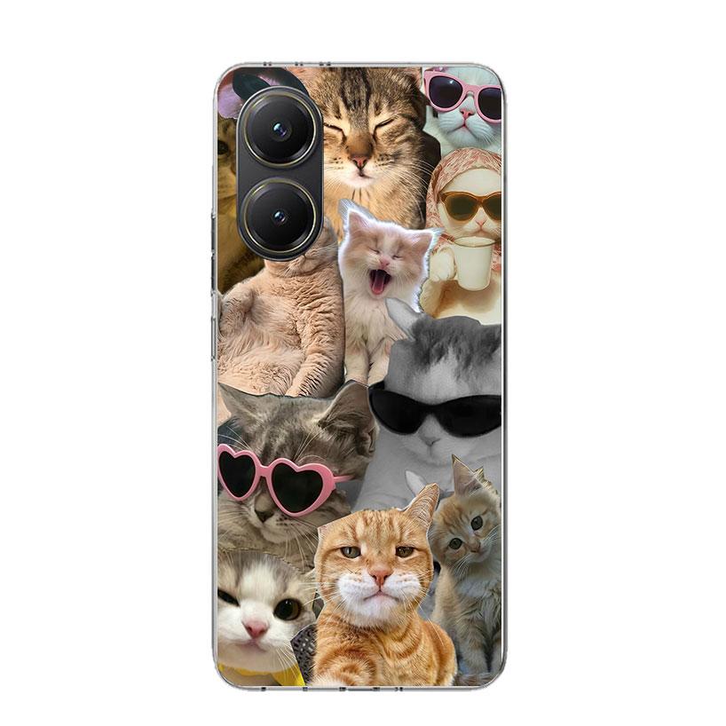Crying Cat Memes Phone Case For Xiaomi Poco X7 X6 X5 Pro F7 Ultra Redmi 15C 15 13 13C 12 12C 10 10A 10C 9 9A 9C 9T Cover Poco X7