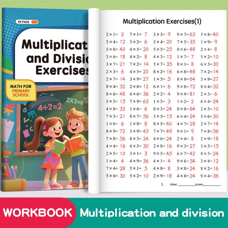 Practice Questions for Multiplication Division Specialized Training Mathematics Math Workbook Early Education Toys