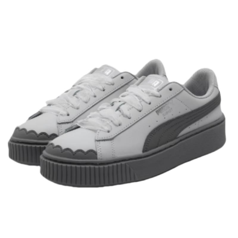 New PUMA Platform Height Increasing Low Top Skateboard Shoes Women's Gray 404157-01