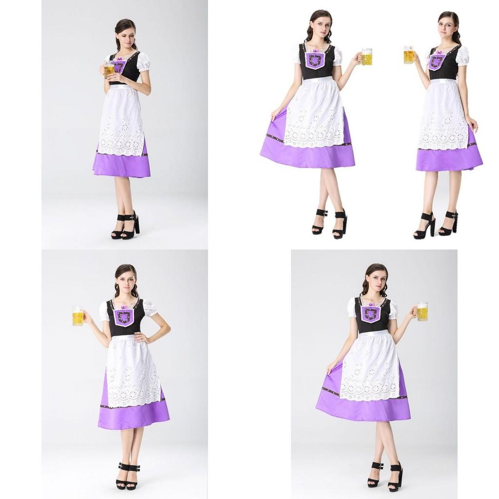 Women's Bavarian Oktoberfest Outfit Gorgeous Maid Costume With Elegant Polyester Fabric