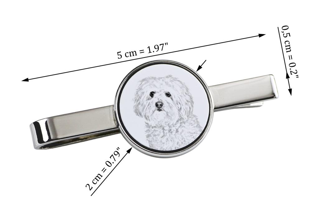 Bichon Bolognese, Bolo, Botoli, Bottolo - spinka do krawata z psem, personalizowana spinka do krawata, wyjątkowy prezent dla mężczyzny od marki Art-Dog