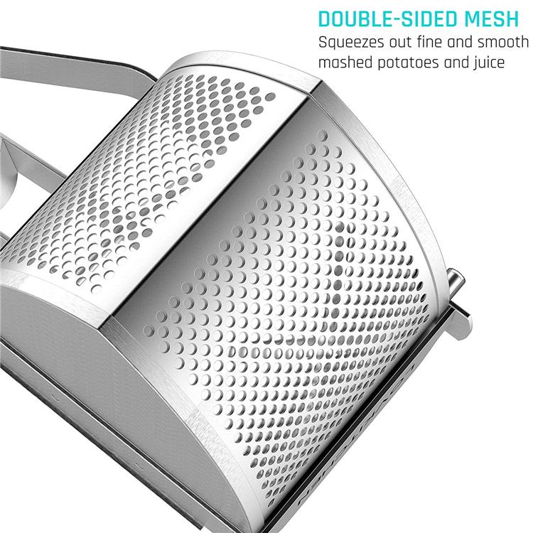 LMETJMA Potato Ricer Stainless Steel Potato Masher Heavy Duty Potato Ricer Masher For Baby Food Fruit Vegetable Juicer KC0154