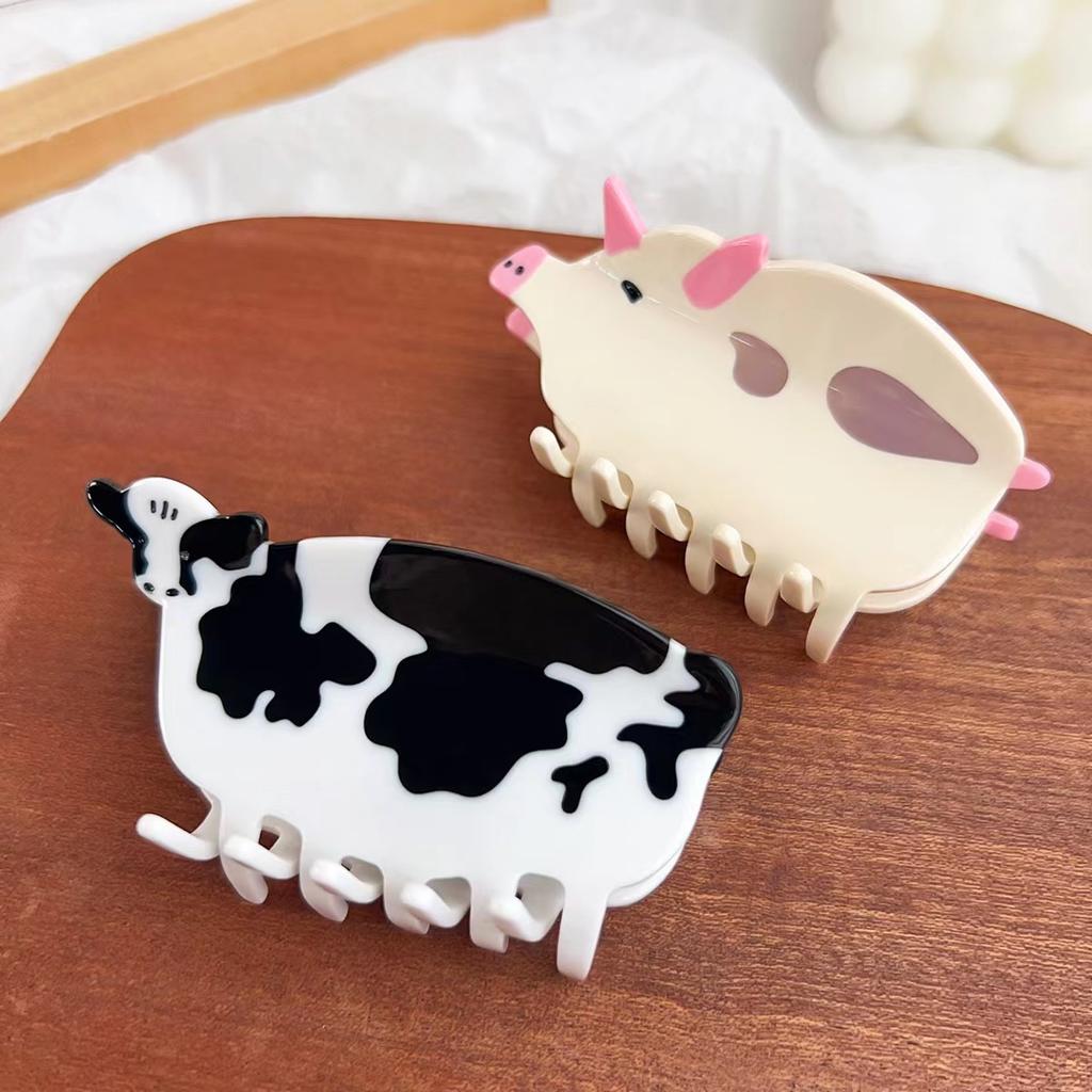 1pc New Acetic Acid Cow Gripper Animal Hair Clip Animal Hair Accessories Ins Chick Hair Clip Dopamine Pig Farm Hair Clip