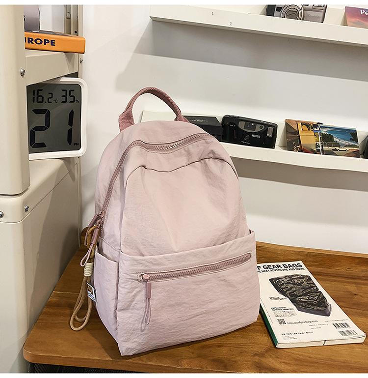 Schoolbag simple casual mini backpack women's 1011 new fashionable solid color small bag small fresh student travel backpack