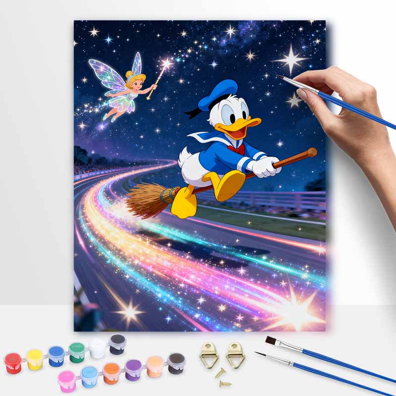 Disney Donald Duck And Fairy Painting By Numbers Kit Hand Painting Home Decor