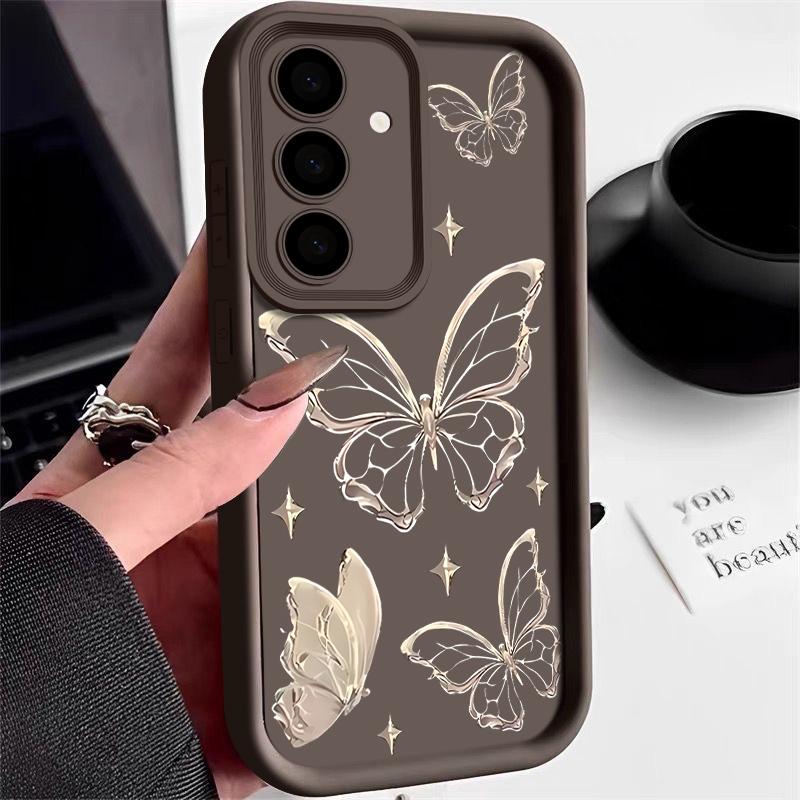 

Золотой принт бабочки TPU чехол для Samsung Galaxy A56 A55 A54 A16 A15 A35 A25 A36 5G S24 S21 FE S25 S24 S23 S22 Ultra чехол для телефона Galaxy S22 5G