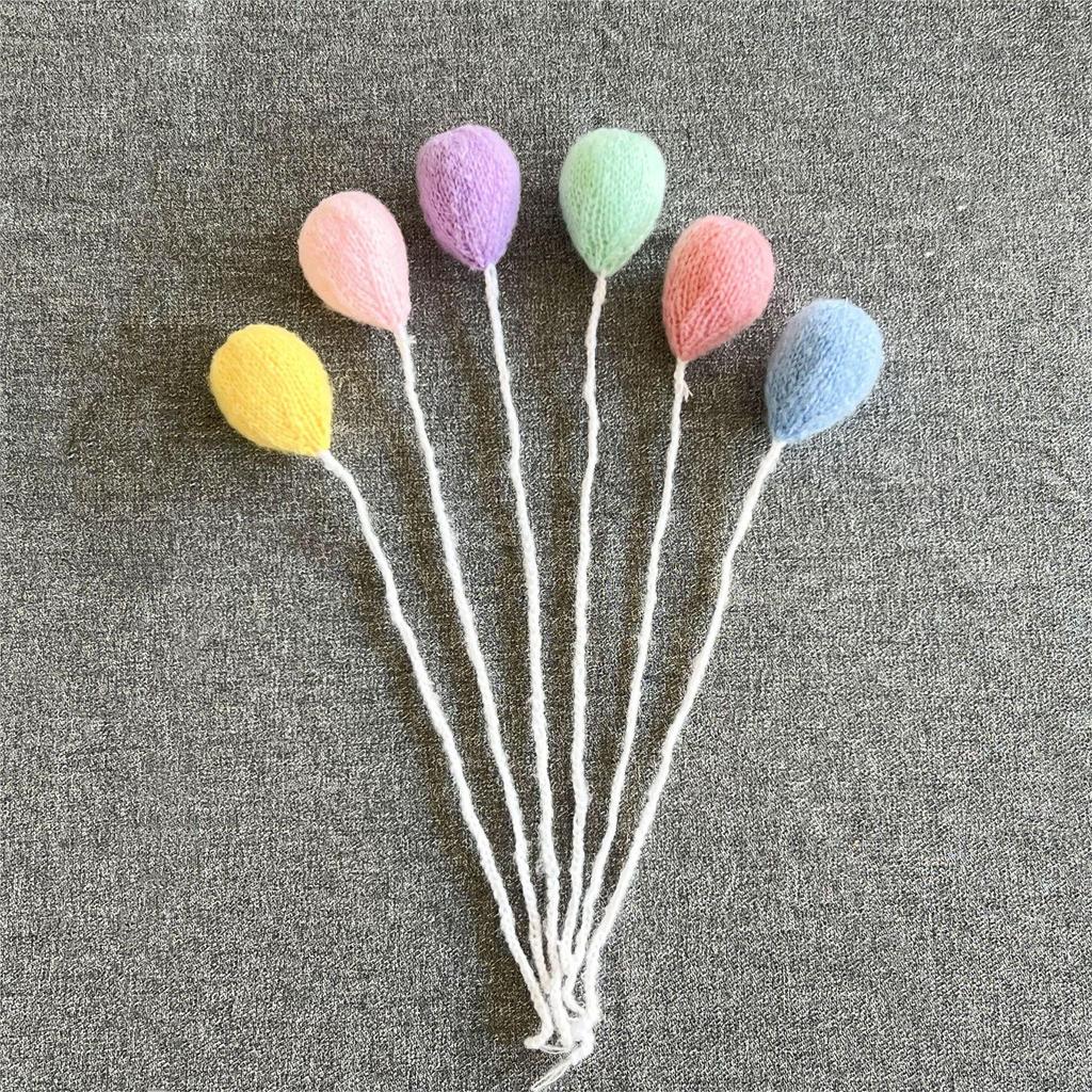 Hand-Knitted Yarn Balloon Props: Colorful Children's Toys & Creative Ornaments
