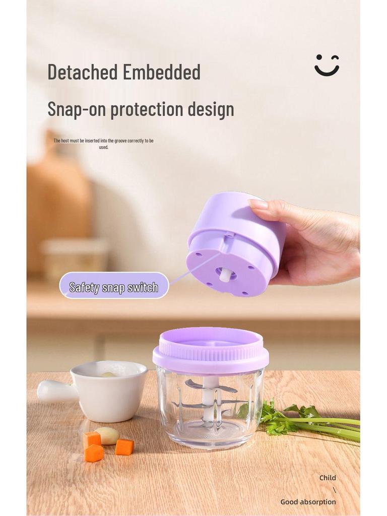 Brand Wireless Garlic Masher and Pepper Grinder: Kitchen Household Meat Grinder and Baby Food Maker