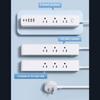 Schlanke Steckdosenleisten mit 9 Steckdosen, 3 USB-Ports, 2 USB-C-Ports, Überspannungsschutz, Flachstecker für Heim, Büro, Reise-Ladebedarf