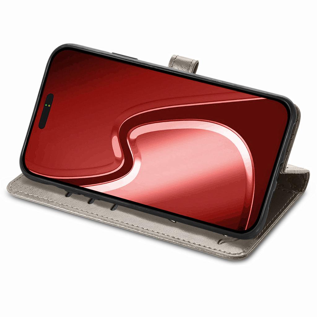 Für iPhone 16 Pro Max Leder-Wallet-Hülle Klapp-Handyhülle mit niedlichem Katzen-Hunde-Muster