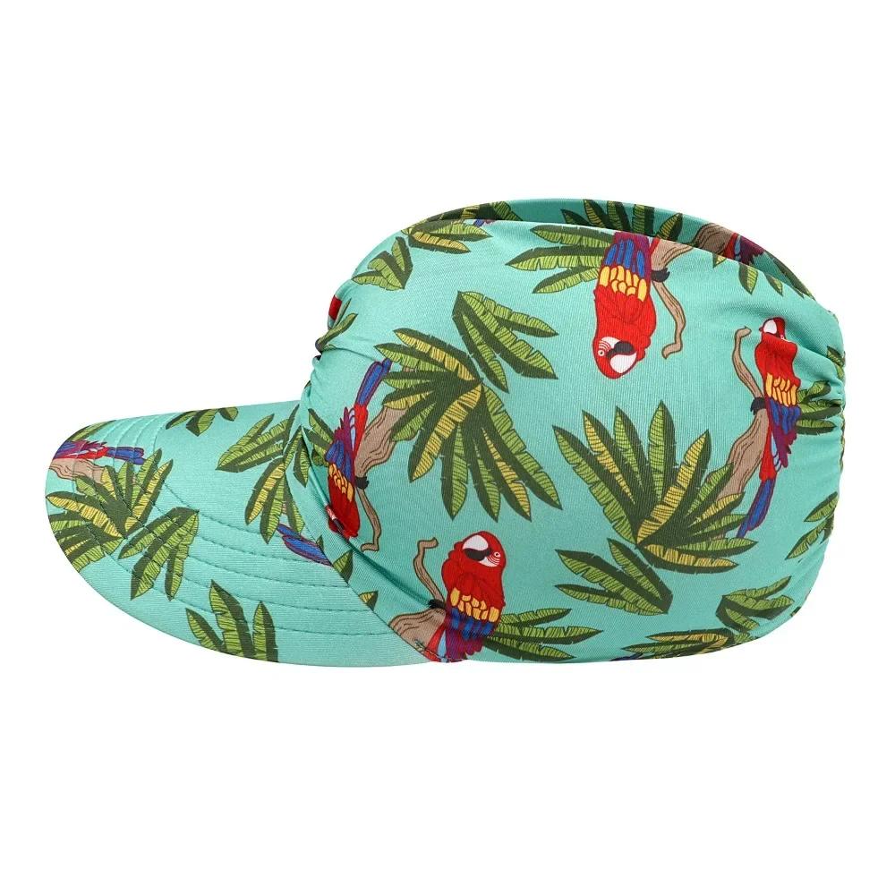 Fashion Anti-UV Summer Visors Hat Empty Top Breathable Empty Top Hat Wide Large Brim Flora Printing Sun Hat Woman