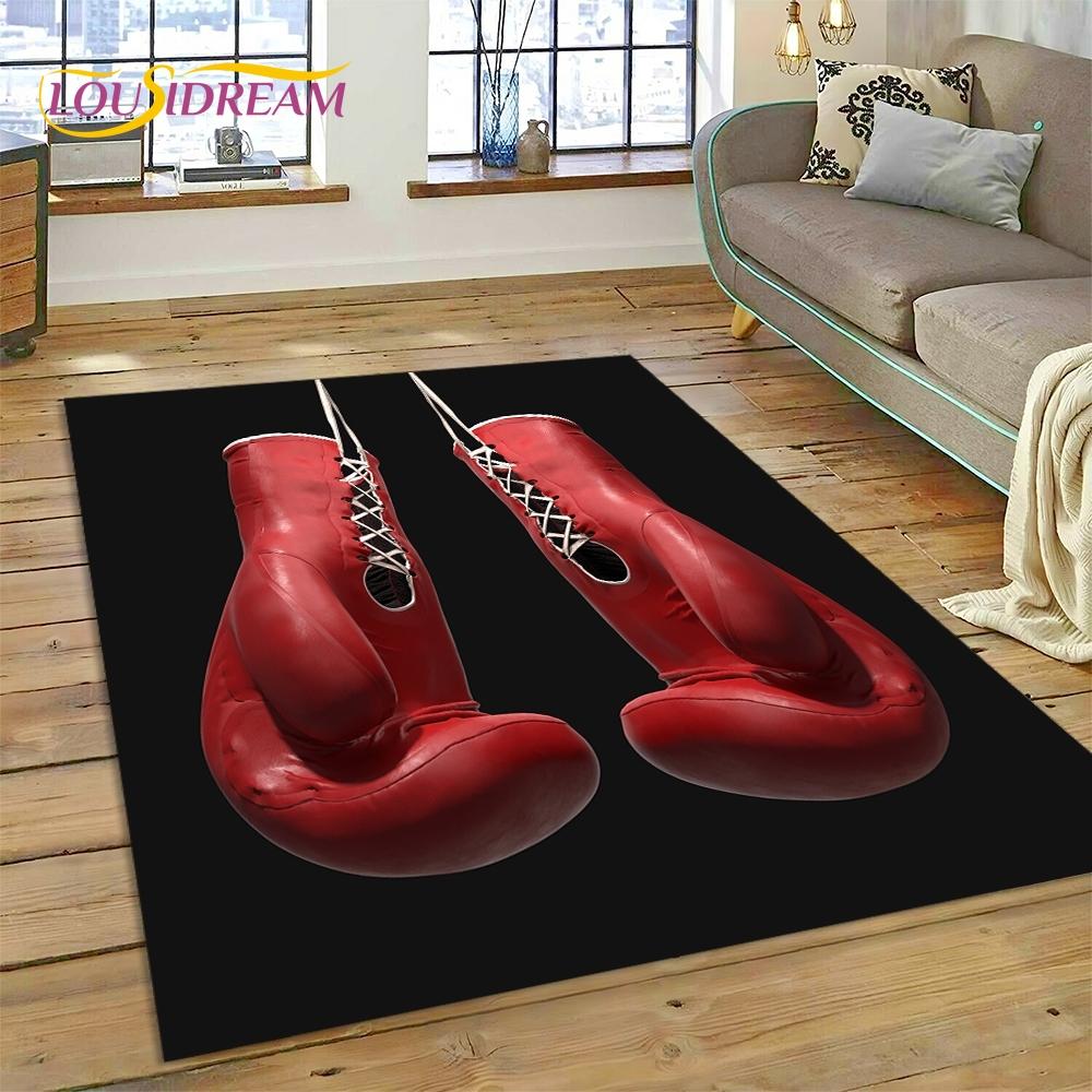 Boxing Gloves Boxer Fight Cartoon Rug Carpet for Living Room Bedroom Home Decor,Floor Mat Non-slip Decoration for Sofa Doormat