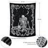 Kissing Lovers Skull Tapestry Wall Hanging Tarot Skeleton with Rose Black and White Wall Tapestries