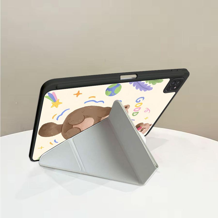 Holder Cover Tablet Case For iPad Pro 2025 Pro 11th 10th 9th 8th 7th 12.9inch Mini 6 7 Air 4 5 M3 M2 1 2 M4 11inch Cute Little