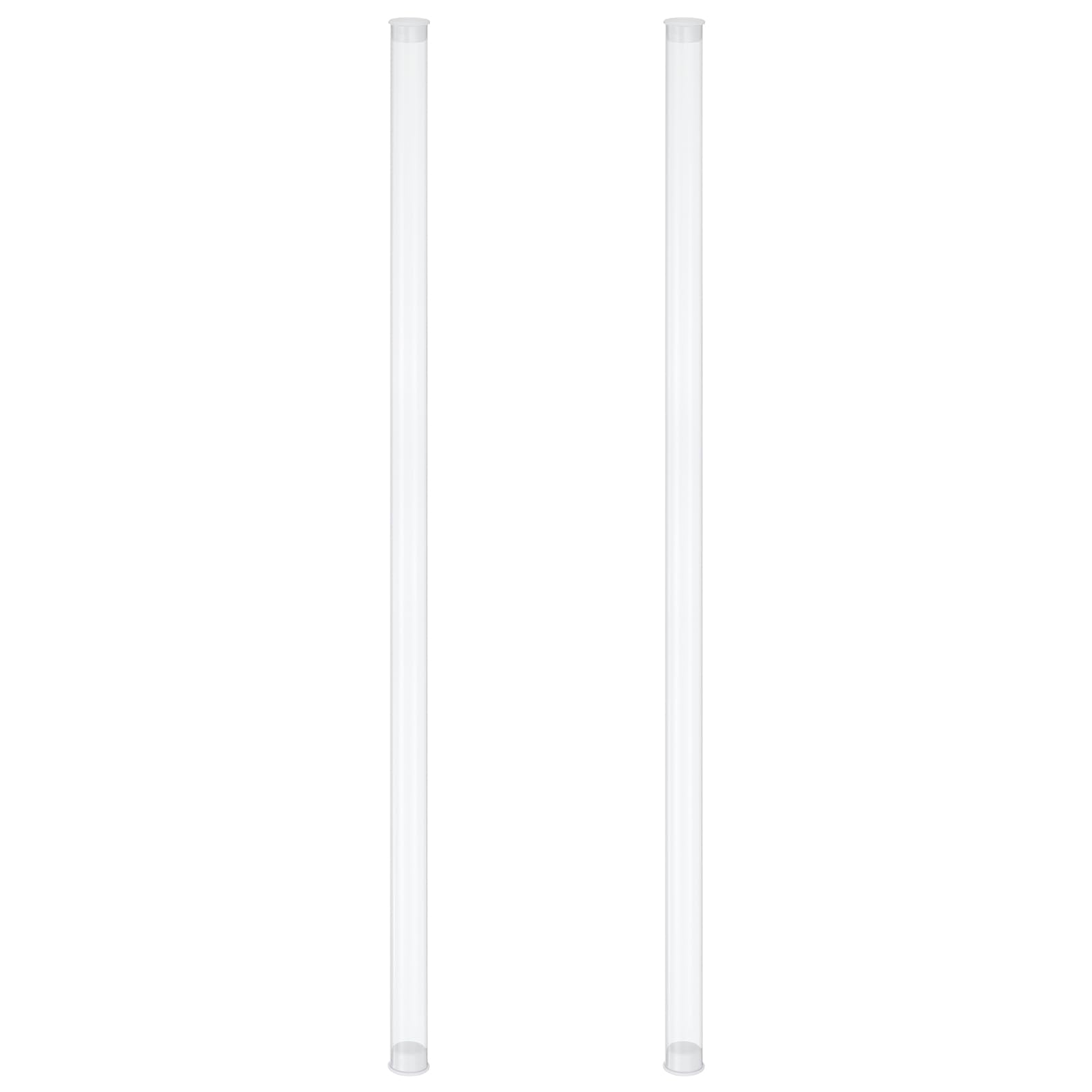 

PATIKIL Clear Rigid Tubing, Round Plastic Tubing with End Caps, Polycarbonate Water Pipe, 400mm/16 Length, 12mm x 13mm/0.47 x 0.51 , Set of 2