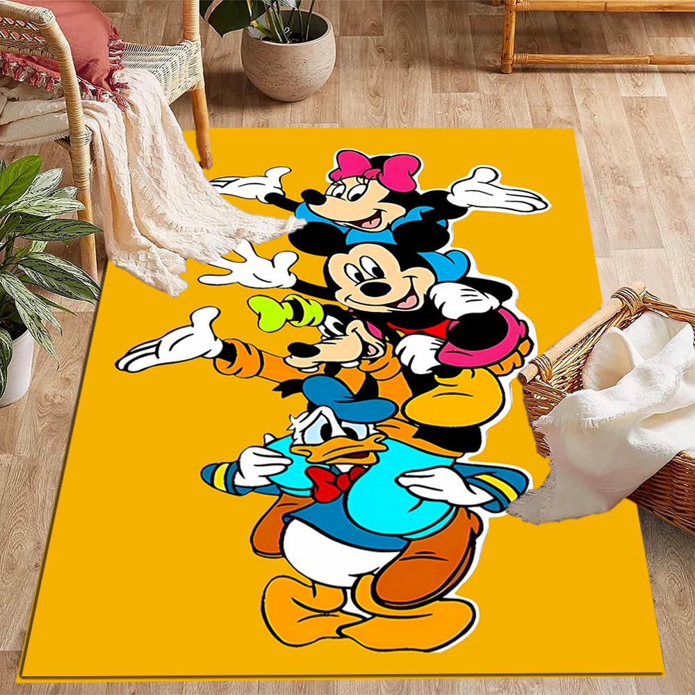 Classic Disney Characters Disney Cartoon Theme Anti-Slip Rug - Polyester, Home Decor, Suitable for Bedrooms, Living Rooms, Doorways, and Studios