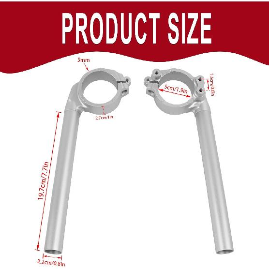 Motorcycle 50mm Fork Clip ons Handlebars 7/8" Clip On Tube Handlebars Replacement for Yamaha YZF R1 2004-2008