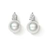 ZAKOL Cute Round Imitation Pearl Stud Earrings For Women Teardrop Zircon Bridal Earring Exquisite Wedding Party Jewelry