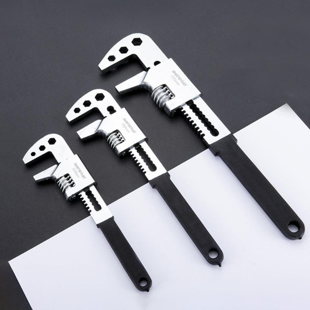Multifunction Adjustable Wrench Versatile Bathroom Sink Wrench Household Large Open End F-Type Spanner Bathroom Pipe Repair Tool