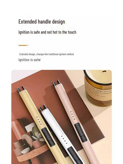 Aroma Candle Lighter: Rechargeable Electric Long-Handle Igniter for Incense & Fireworks.