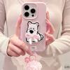 Bow Embroidery West Highland Lychee Pattern for IPhone16/15 Mobile Phone Case for Apple 14/13pmax Cartoon