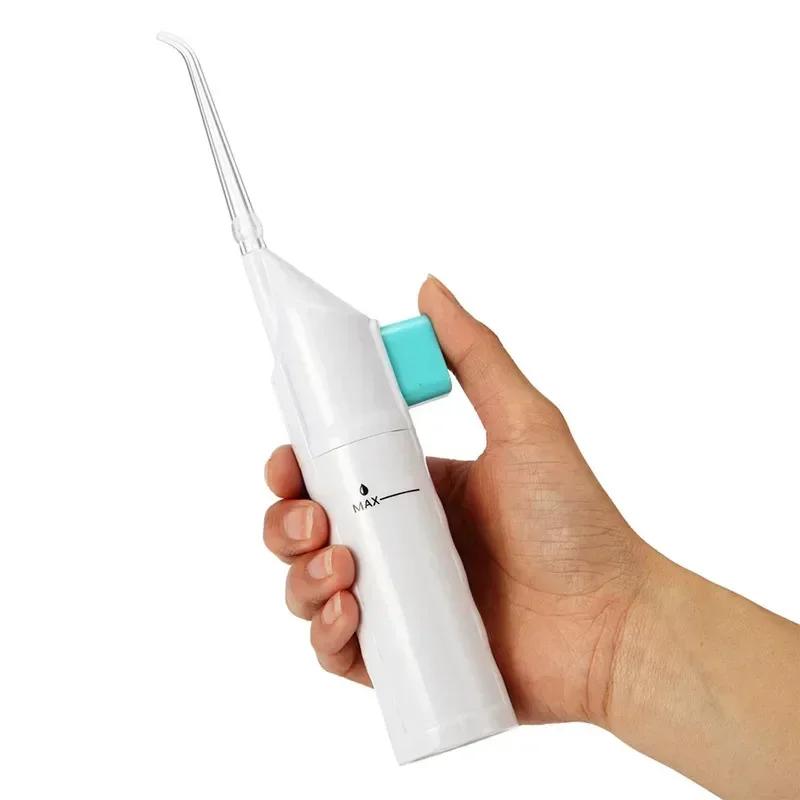 Manual Pressure Portable Dental Cleaner Teeth Cleaner Water Jet Floss Tooth Pick Jet Tip Teeth Cleaning Dental Stone Remover
