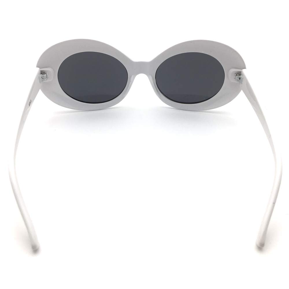 [Gafas Gafas Gafas] Diseñado para personas japonesas Gafas de Sol Redondas Grunge, Ovaladas, Grandes, Montura Grande, Blancas 673-wh
