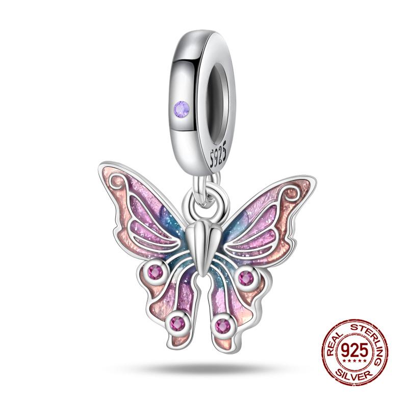 Original Charms Copper Pink Girly Heart-Shaped Charms Bead Fit 3Mm Original Bracelet Womens Diy Fine Jewelry Gifts