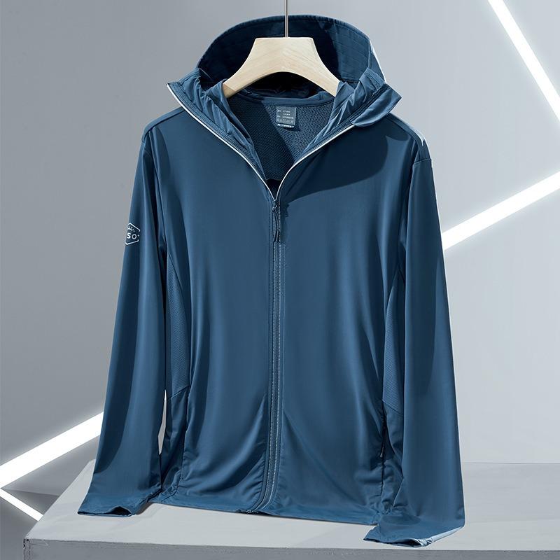 Men's Ice Raw Yarn Sunscreen Clothing UPF50 + UV Protection Outdoor Fishing Sunscreen Clothing Hooded Breathable Skin Clothing
