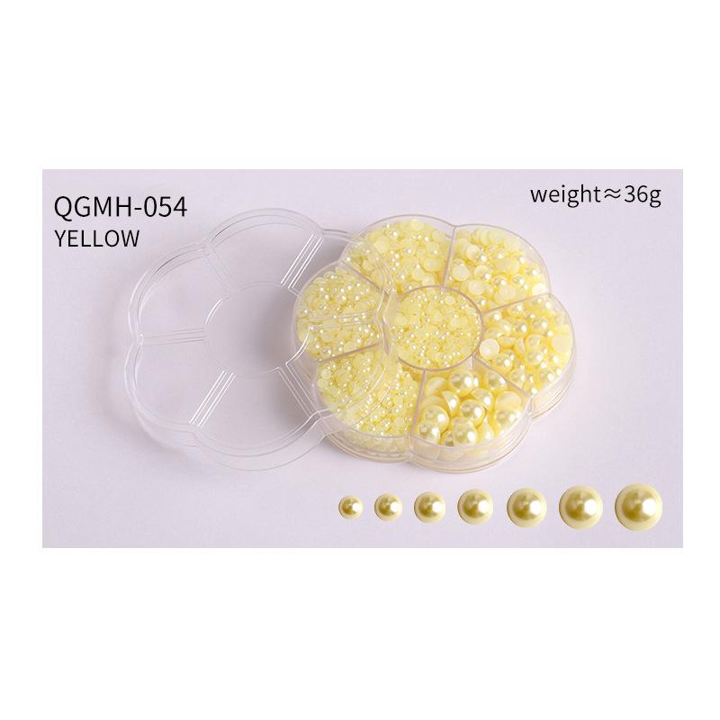 Nail Art Jewelry Plum Blossom Abs Semicircle Nail Art Pearl Jewelry Flat Bottom Diamond Nail Art Ornament