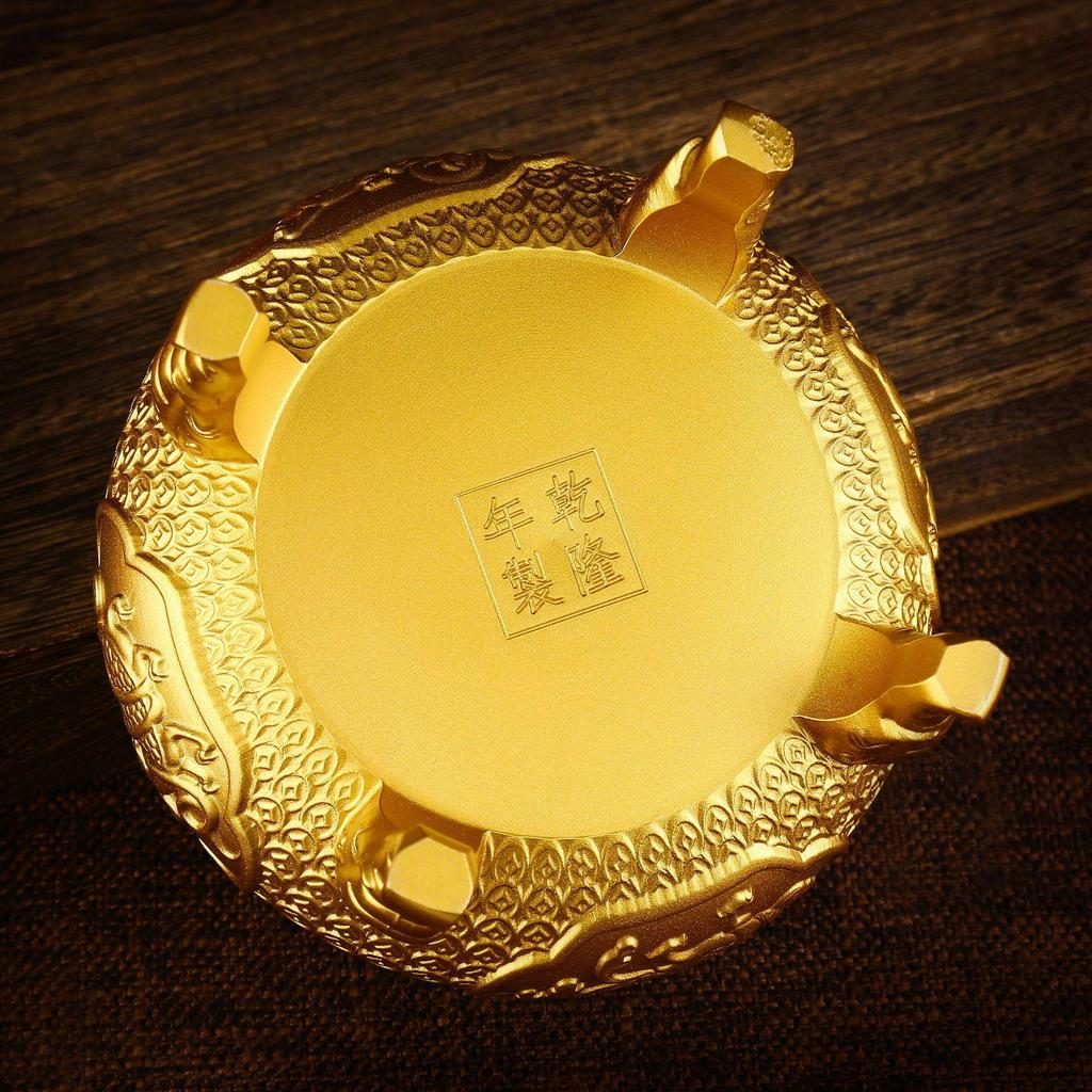 Brass Qiankun Divine Beasts Incense Burner - Fortune Buddha Ornament for Home or Office.