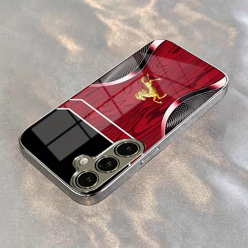 Rosewood Golden Horse High-end PhoneCase Electroplated Glass PhoneCase for Samsung Galaxy S26 S25 S24 S23 S22 S21 FE,Ultra,Plus