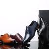 Mens Black Genuine Leather Oxford Shoes Lace Up Formal Dress Shoes Comfortable Non Slip For Business Office Wedding Daily Wear
