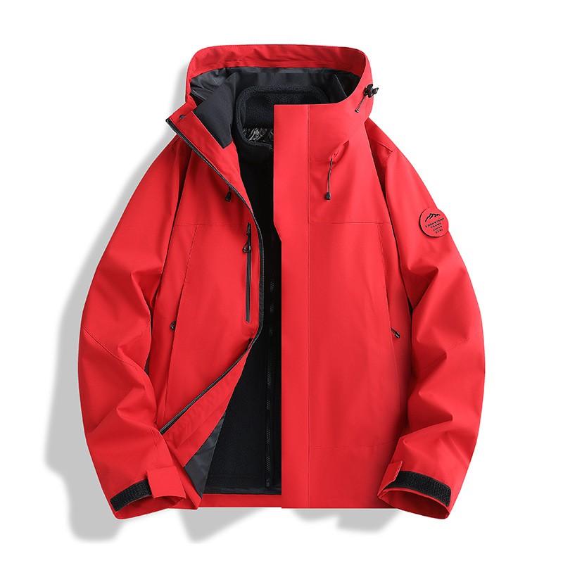 Men Women 3-in-1 Waterproof Windproof Hiking Jacket Outdoor Camping Mountaineering Coat
