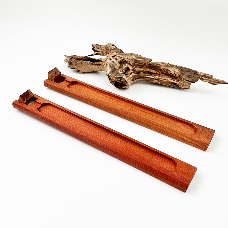 Chinese-Style Agarwood & Sandalwood Incense Set: Minimalist Solid Wood Incense Holder, Stand, Tray, and Portable Retro Burner.