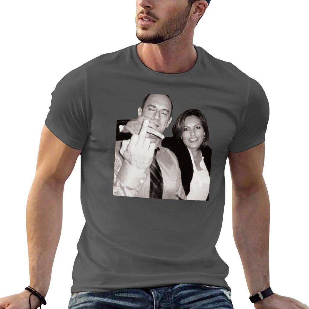 Olivia Colors SVU And Benson Elliot Stabler TShirt Basic Solid Color Casual Tee Shirt