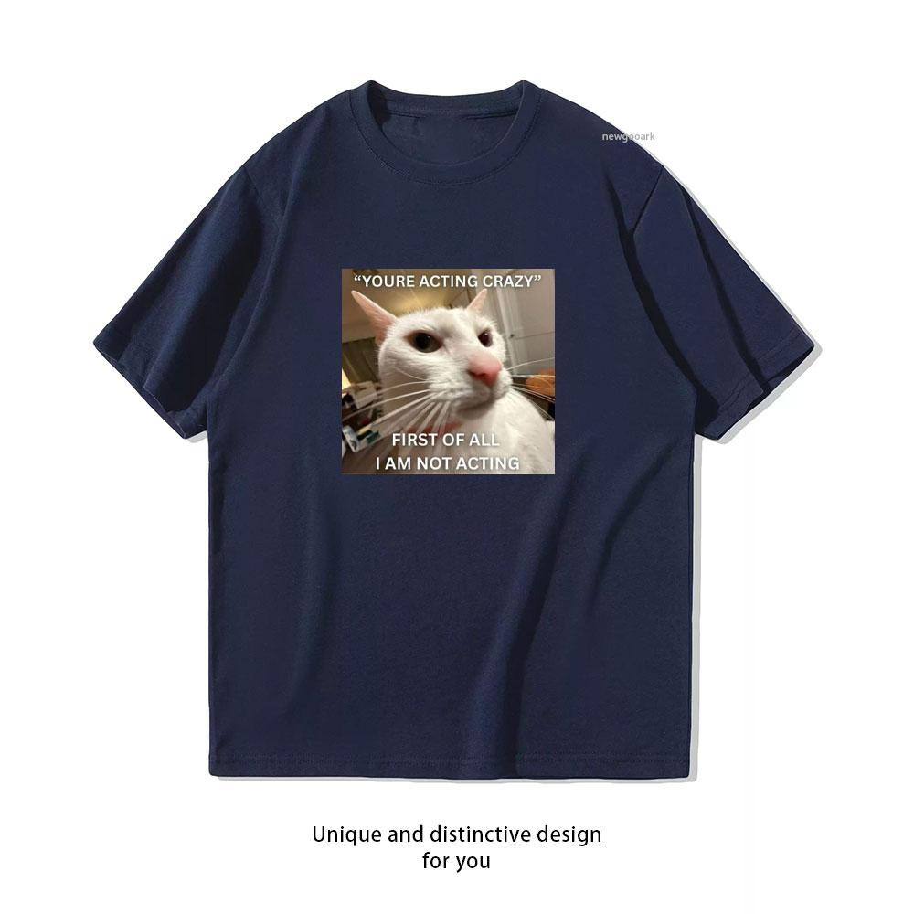

Cat Lover Haha TShirt Woman Man Casual Cotton Graphic T Shirts Creative Streetwear Classic Oneck Shirt 4XL