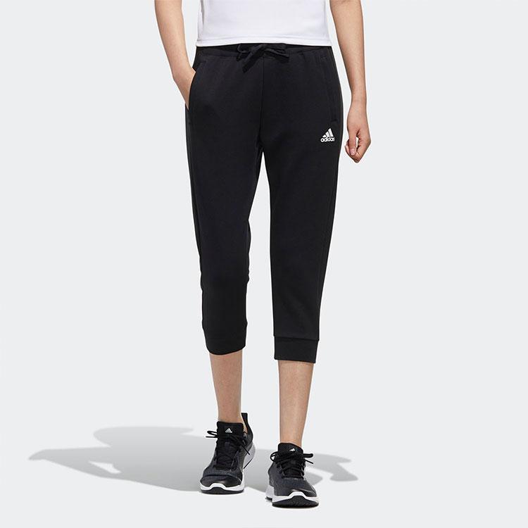 Adidas 3/4 Lässige Strick-Sporthose Damen Unterteile Schwarz FT2876