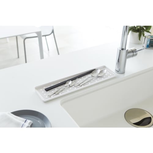 Yamazaki Slim Glass & Mug Stand, Aqua, White, 2621