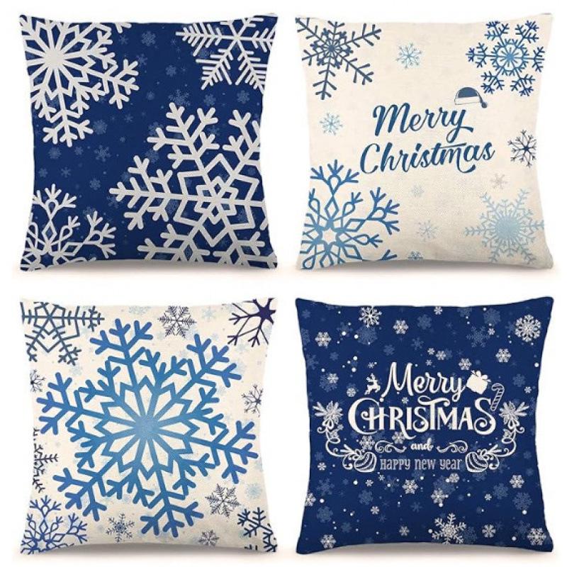 Christmas Linen Pillowcase: Home Sofa Decor & Car Lumbar Support Cushion Cover