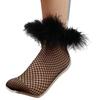 Mesh Feather Fishnet Stockings Bright Color Socks Women Y2K Unique Mid Tube Socks  Female