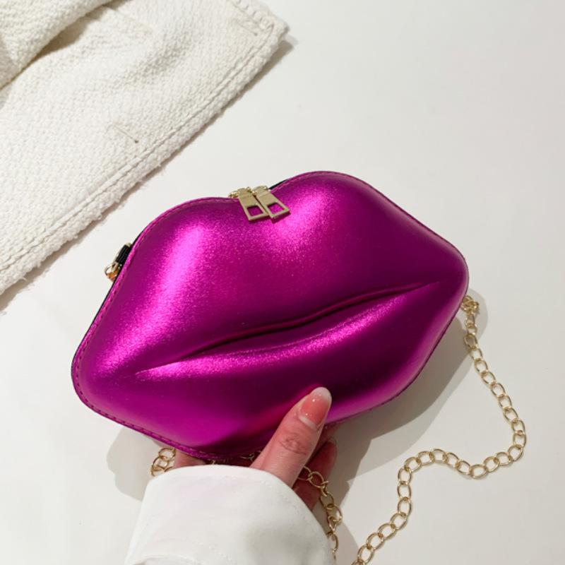 Personalized Creative Lip Bag 2025 Summer Japanese Cartoon Girl Candy Color Foreign Style Chain Shoulder Mini Bag Tide