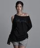 Aejeuyua Cutout Piercing Long Sleeve Black