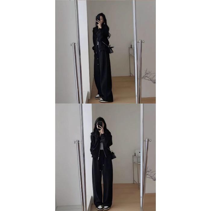 Plus Size Women's Autumn Sportswear Set - Fashionable Slimming Two-Piece Suit (Fits Up to 200 lbs).