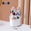 Rotatable Makeup Brush & Pencil Holder with Lid - Dustproof Desktop Organizer for Lipsticks & Eyebrow Pencils