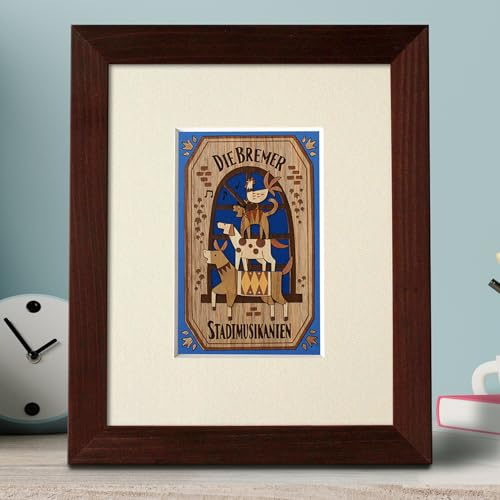 KINOWA "The Bremen Town Musicians" Woodcut Original Handmade Kit Fairy Tale Grimm's Fairy Tale Made In Japan