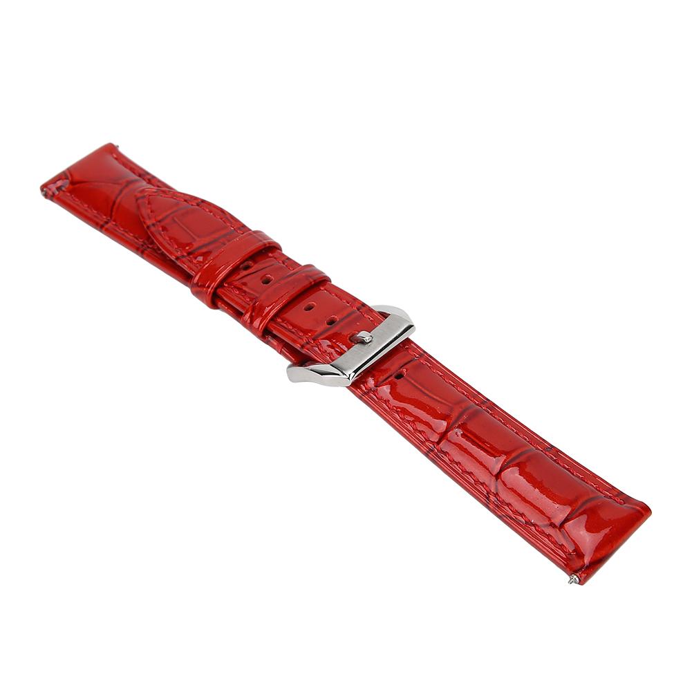 Universal Men Women Adjustable PU Leather Watch Band Strap Replacement 18mmRed